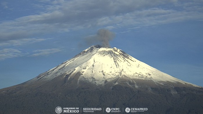 CENAPRED detecta 26 exhalaciones del Popocatépetl