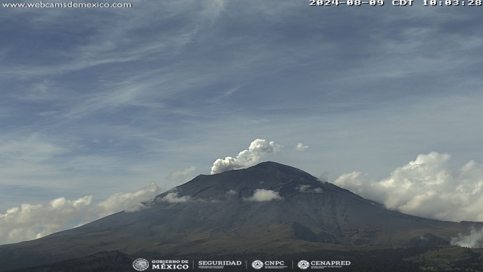 7 minutos de tremor registrados en Popocatépetl