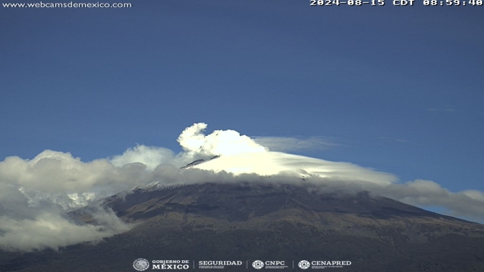 Popocatépetl registra 25 exhalaciones