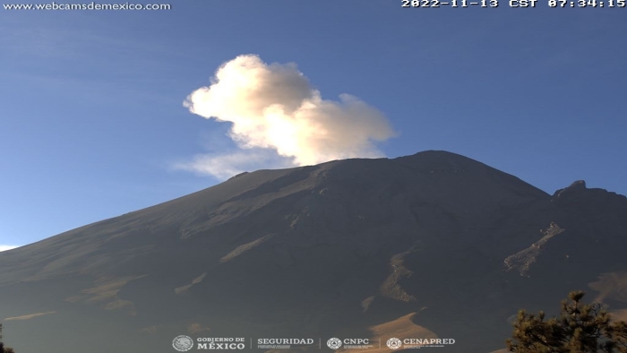 Popocatépetl registra 92 exhalaciones