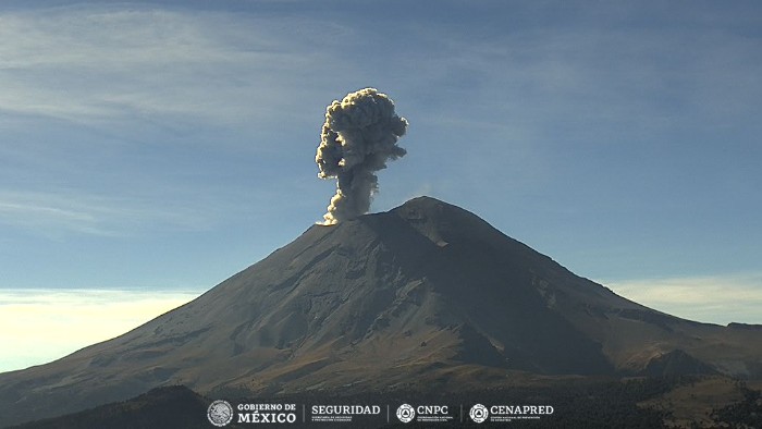 Popocatépetl presentó una explosión menor