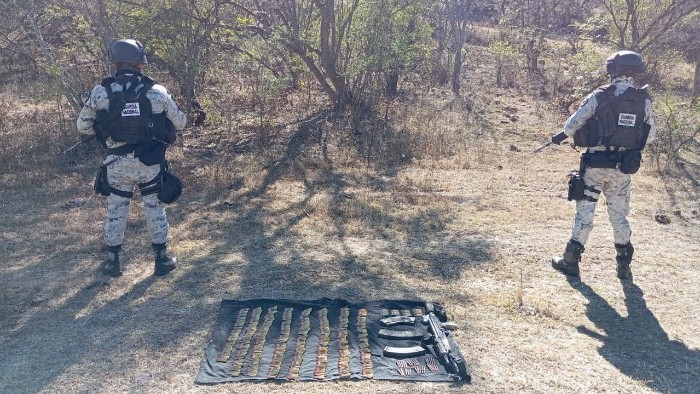 Guardia Nacional desmantela seis campamentos clandestinos en Zacatecas y Jalisco; aseguran material bélico