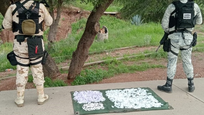 En 4 entidades, Guardia Nacional y Ejército Mexicano aseguran más de 5,000 dosis de posible cristal, cocaína y marihuana