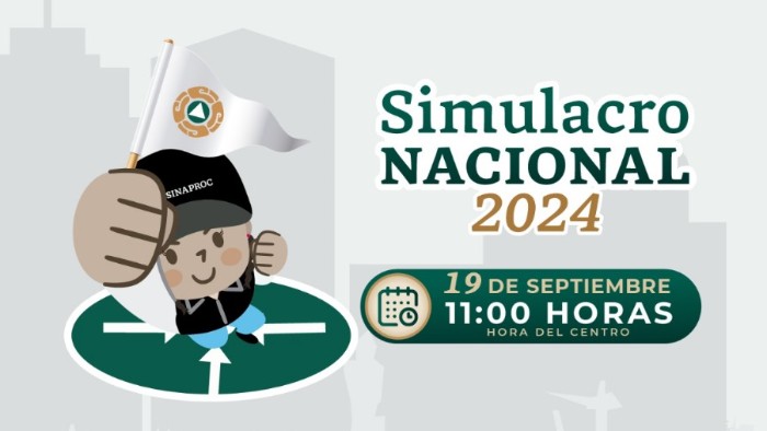 Gobierno de México convoca a participar en Simulacro Nacional 2024