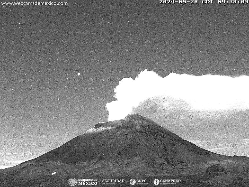 Volcán Popocatépetl registra 312 exhalaciones